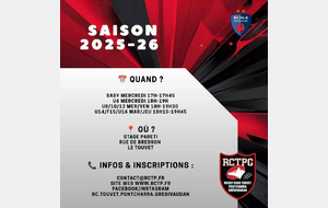 📢 Reprise des entraînements de l'école de rugby le 2 & 3 septembre
